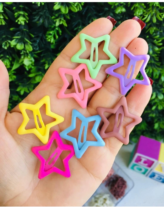 Rengarenk Yıldız Çıtçıt Tokalar