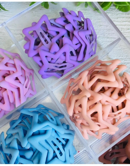 Rengarenk Yıldız Çıtçıt Tokalar