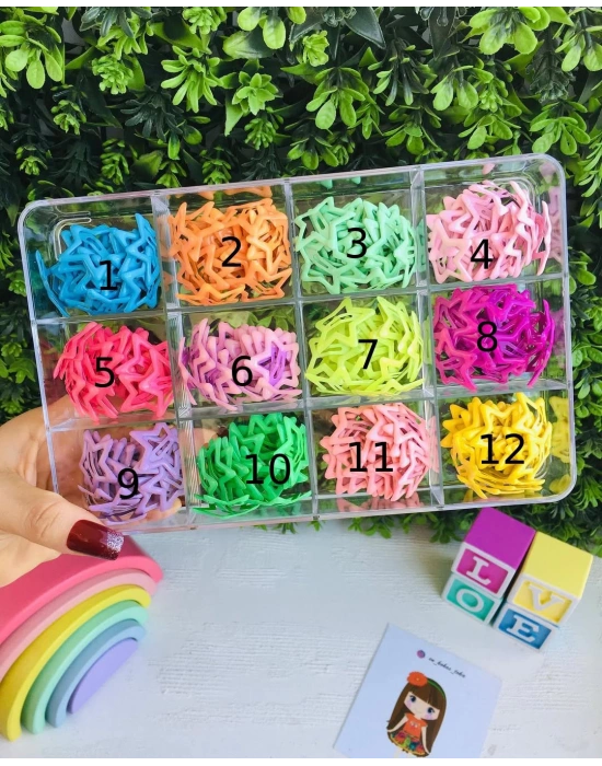 Rengarenk Yıldız Çıtçıt Tokalar