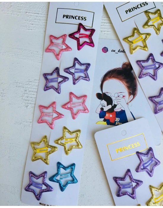 Rengarenk Yıldız Çıtçıt Tokalar