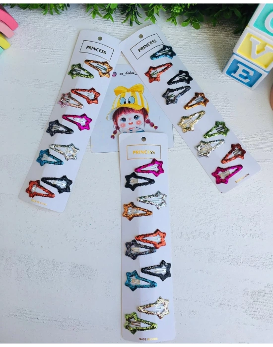 Rengarenk Yıldız Çıtçıt Tokalar