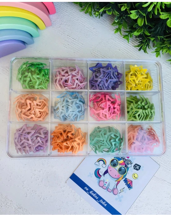 Rengarenk Yıldızlı Çıtçıt Tokalar