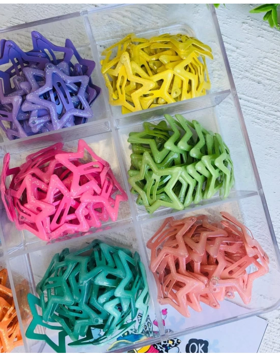 Rengarenk Yıldızlı Çıtçıt Tokalar