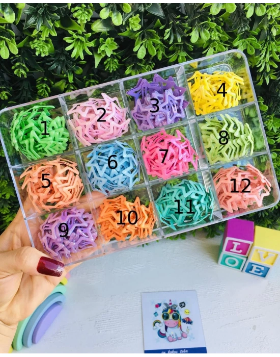 Rengarenk Yıldızlı Çıtçıt Tokalar