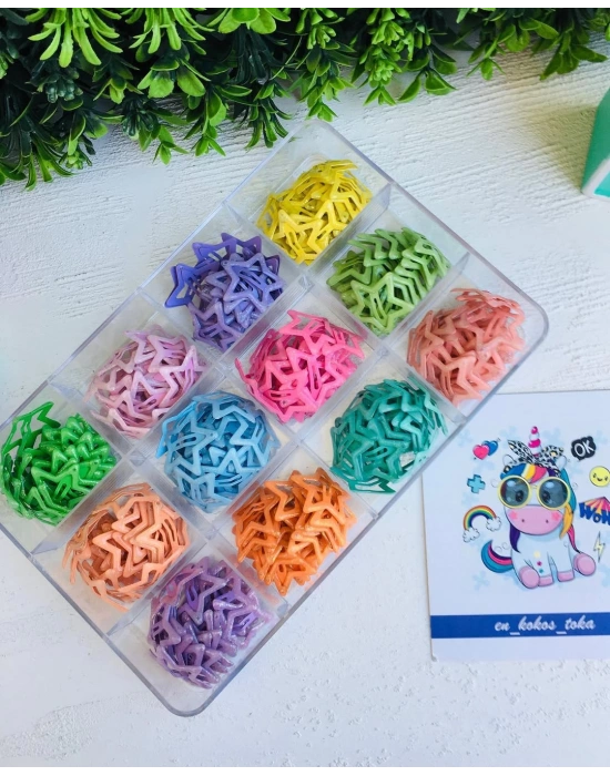 Rengarenk Yıldızlı Çıtçıt Tokalar