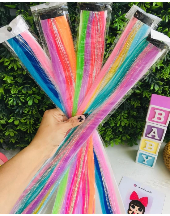 Renkli Sİmli Çıtçıt Yapay Saç