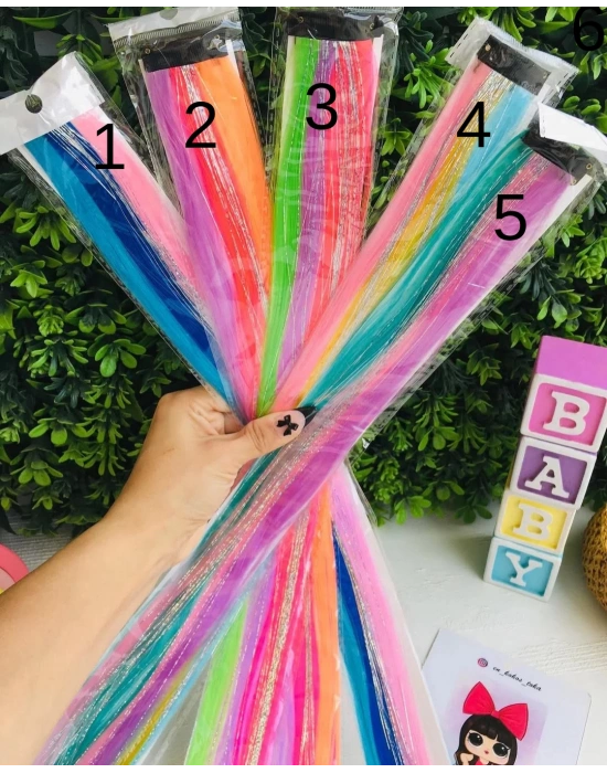 Renkli Sİmli Çıtçıt Yapay Saç