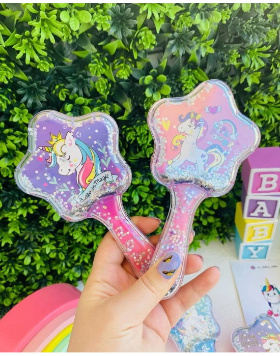 Unicorn Desenli Sim Detaylı Tarak