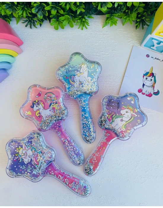 Unicorn Desenli Sim Detaylı Tarak