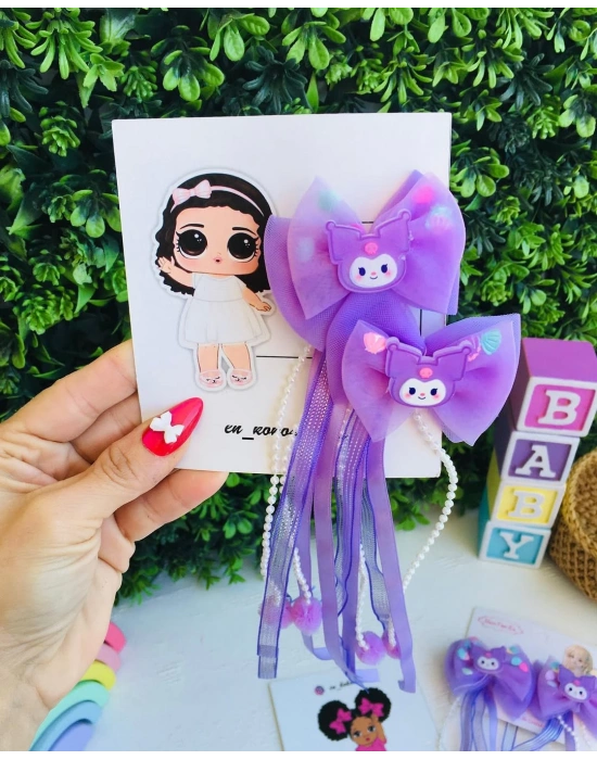 Uzun Sarkıtlı İncili Kuromi Fiyonk Toka