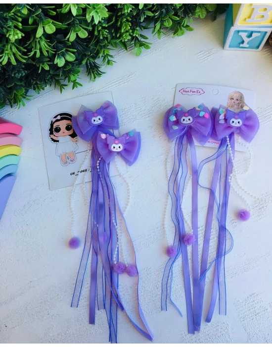 Uzun Sarkıtlı İncili Kuromi Fiyonk Toka