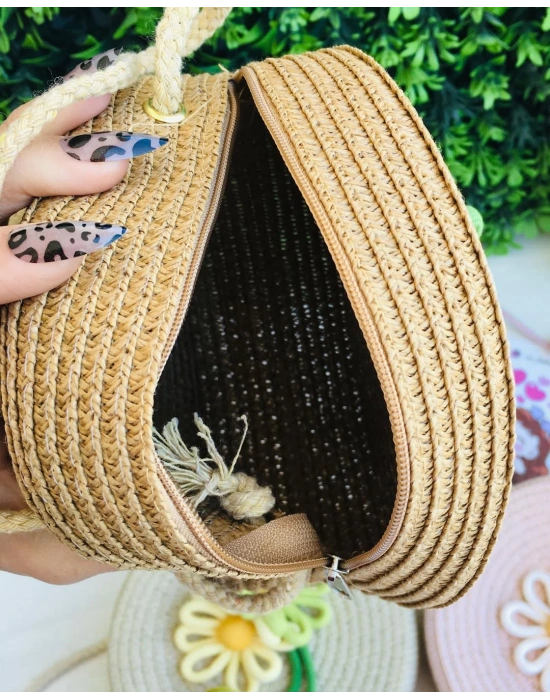 Yuvarlak Hasır Çanta