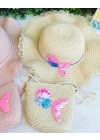 Deniz Kızı Hasır Şapka Ve Çanta Seti