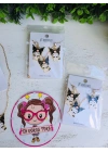 Kuromi Kolye Küpe Seti