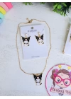 Kuromi Kolye Küpe Seti
