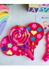 Lolipop Desenli Gerçek Sürülebilir Makyaj Seti