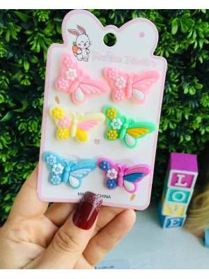 6lı Kelebekli Havlu Lastik Toka