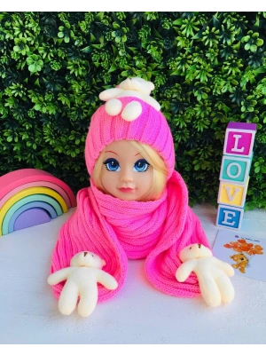 Ayıcıklı Atkı Bere Takımı