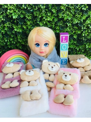 Ayıcıklı Peluş Atkı