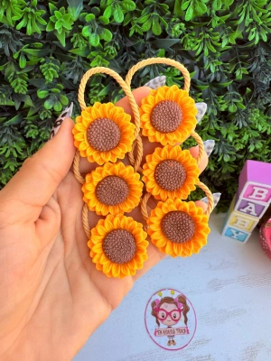 Büyük Boy Ayçiçeği Lastik Toka