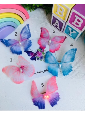 Büyük Boy Işıklı Kelebek Toka