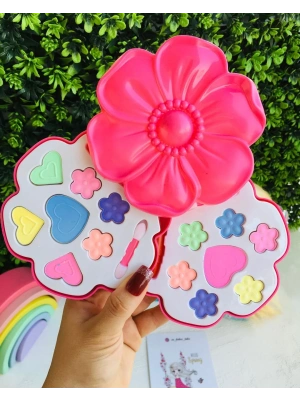 Çiçek Desenli Gerçek Sürülebilir Makyaj Seti