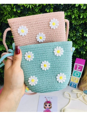 Çiçekli Hasır Çanta