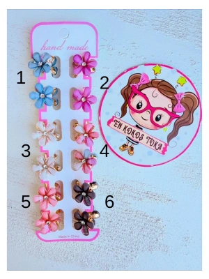 Çiçekli Taş Detaylı Mandal Toka