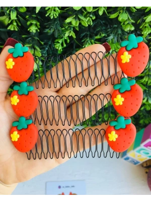 Çilek Desenli Tarak Toka