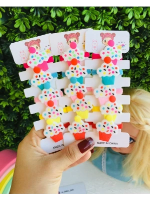 Cupcake Desenli 5’li Havlu Lastik