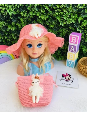 Hasır Çanta Ve Şapka Seti