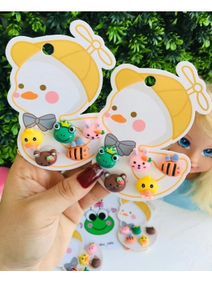 Hayvan Figürlü 5li Lastik Toka