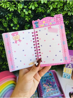 İçi Boncuklu Stickerlı Not Defteri