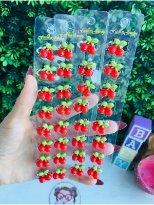 Kiraz Modelli Saç Küpesi