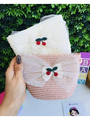 Kirazlı Hasır Çanta