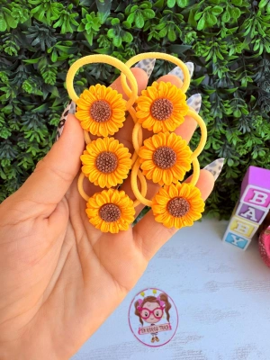 Küçük Boy Ayçiçeği Lastik Toka