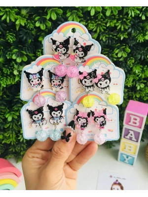 Kulağı Delik Olmayanlar İçin Kuromi Klips Küpe