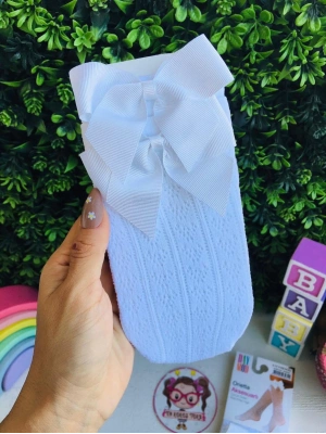 Kurdale Fiyonk Detaylı Kendinden Fileli Diz Altı Çorap