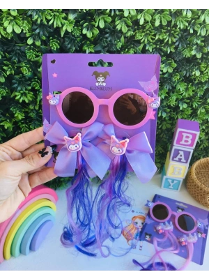 Kuromi Gözlük Ve Yapay Saç Seti