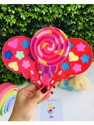 Lolipop Desenli Gerçek Sürülebilir Makyaj Seti