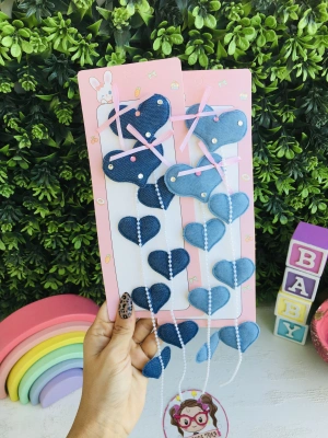 Örgü İle Örülebilen Kelebek-Kalp Detaylı Toka