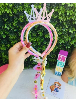 Örgülü Çiçekli Taç