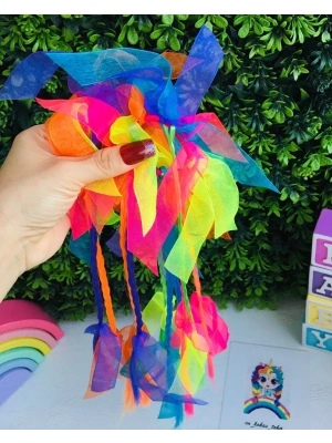 Örgülü Lastik Toka Hemde Rengarenk