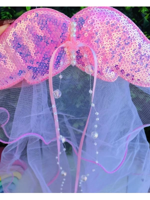 Payetli Tül Duvak Ve Kanat Detaylı Kokoş Prenses Tokası