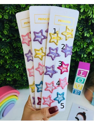 Rengarenk Yıldız Çıtçıt Tokalar