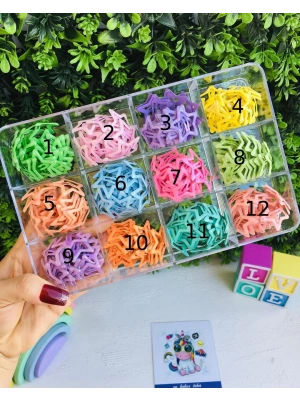 Rengarenk Yıldızlı Çıtçıt Tokalar