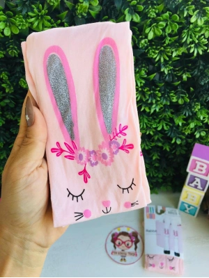 Tavşan Desenli Çiçek Detaylı Külotlu Çorap