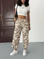 Pileli Kamuflaj Paraşüt Pantolon