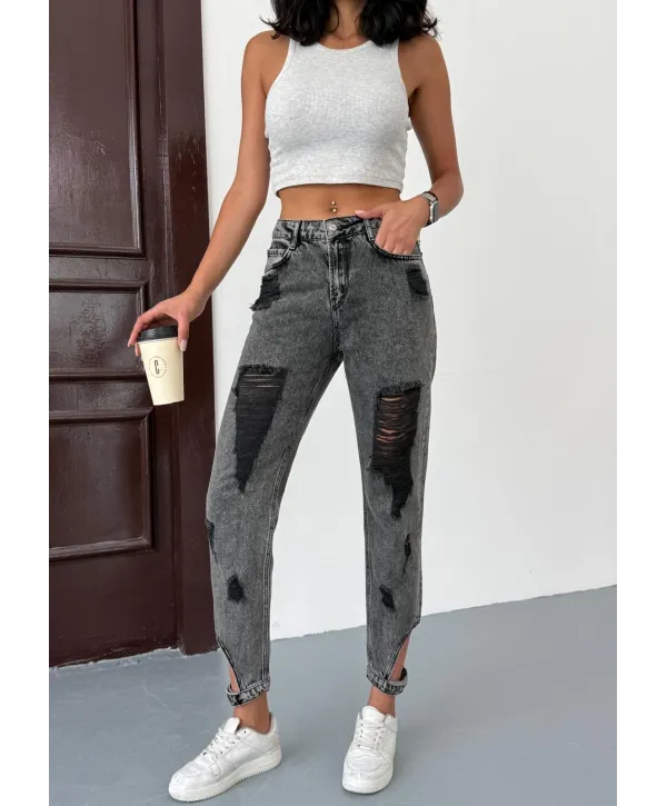 Yırtık Desenli Mom