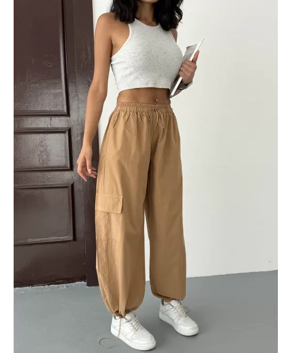 Koyu Kahve Paraşüt Pantolon